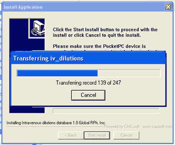 Pocket PC: Note (IV Dilution database) :