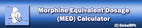 opioid conversions morphine equivalent dose MED calculator