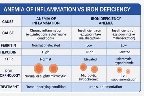 Anemia of Inflammation vs Iron Deficiency Anemia